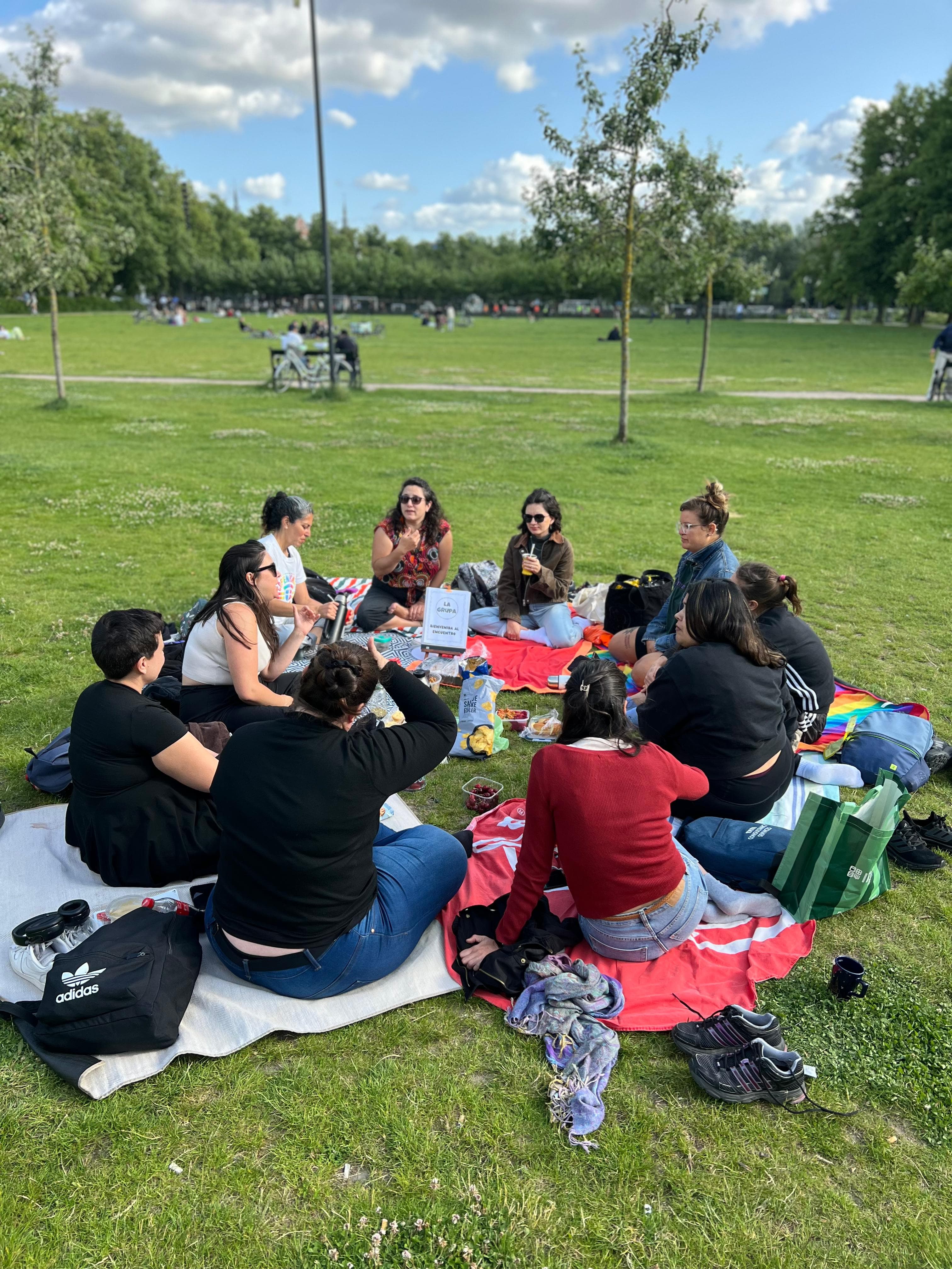 Grupo de mujeres en un picnic
